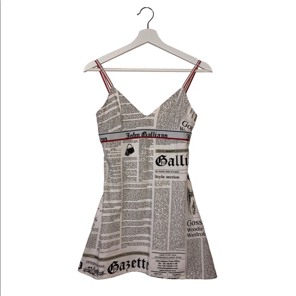 John Galliano Dresses & Skirts - SOLD 🚫John Galliano Gazette Newsprint Mini Dress
